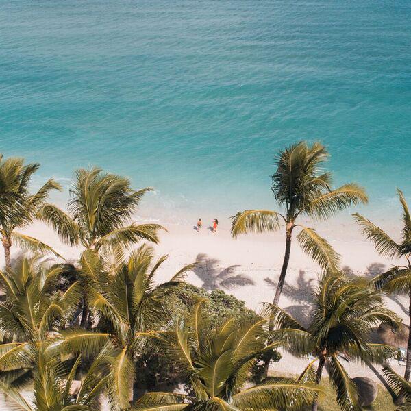 plage ile maurice vue du ciel