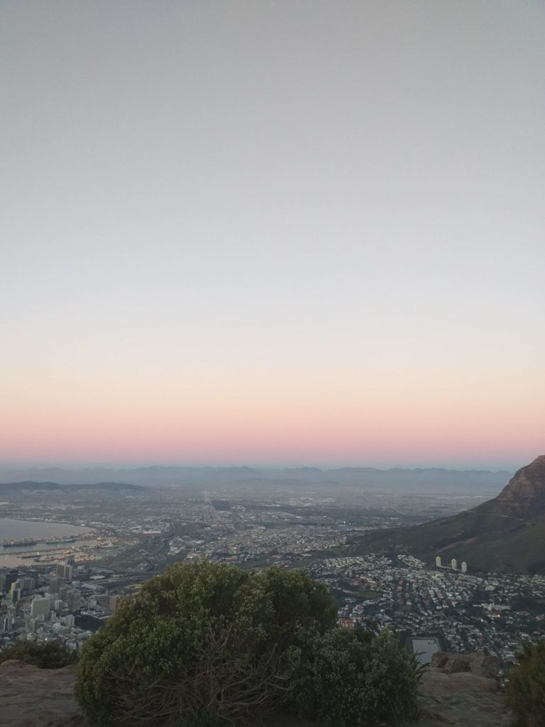 vue sur Cape Town lion's head